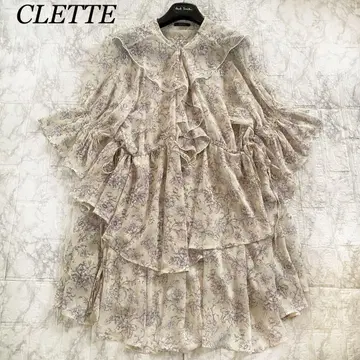 쿠레트 블라우스 튜닉 원피스 꽃무늬 프릴 4L 시어 플라워