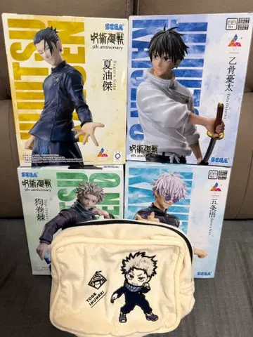 라운드원 한정판 주술회전 피규어 4체 세트