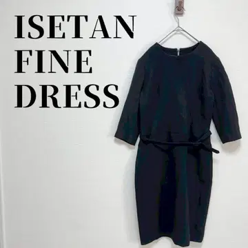 ISETAN FINE DRESS 포멀 원피스 7부 소매 허리 마크