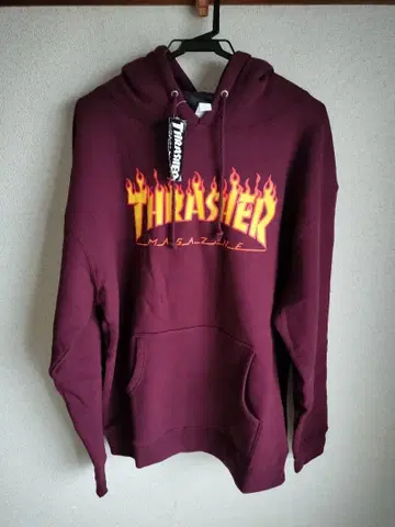 새상품 THRASHER 트레셔 후드티 버건디 XL