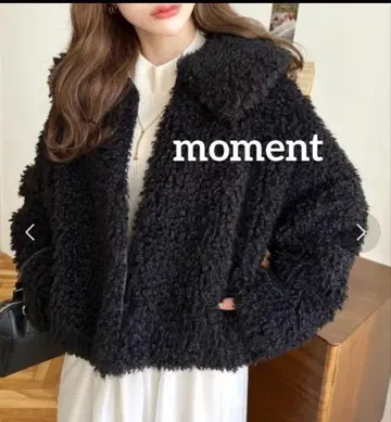 극미품 moment 보아 후드 부착 자켓 블랙 아우터