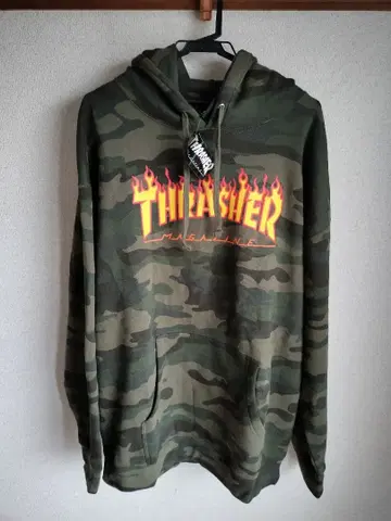 새상품 THRASHER 트레셔 후드티 카모플라주 카모플라쥬 XL
