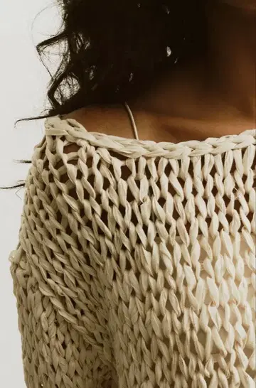 machatt 테이프얀 오프숄더 니트 (아이보리) [새상품]