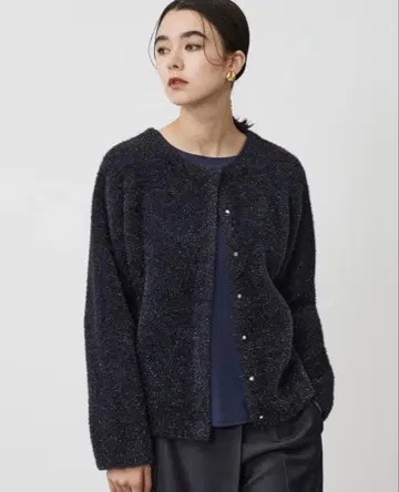 플라스테 라메 니트 가디건