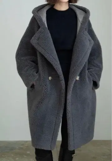 미사용 새상품 KARRY 롱 보아 코트 그레이