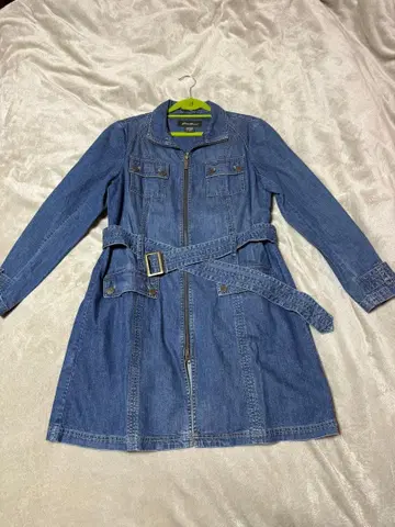 Eddie Bauer 데님 코트 허리 벨트 포함