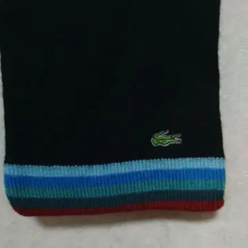 Lacoste 리브 롱 머플러 블랙