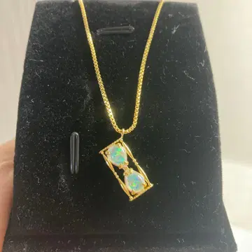 보석 목걸이 오팔 오팔 이중 펜던트 목걸이 새상품