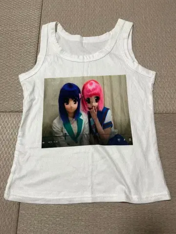 캐릭터 프린트 탱크탑 화이트