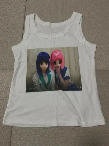 캐릭터 프린트 탱크탑 화이트