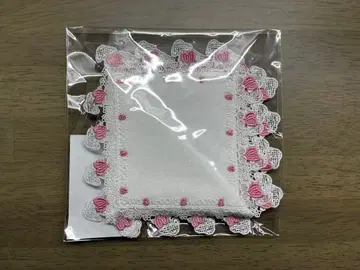 치카자와 레이스 스누피 타월 손수건 화이트