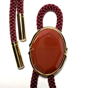 nlt46 루프 타이/보로 타이 골드 x 레드 적마노/마노 실크/실크