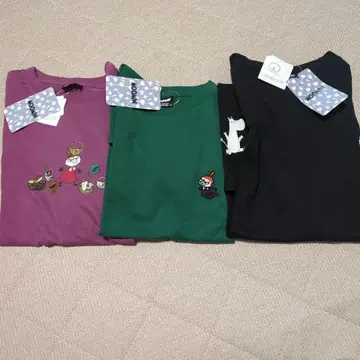 새상품!! 무민 프린트 상의 3장 세트 M!!