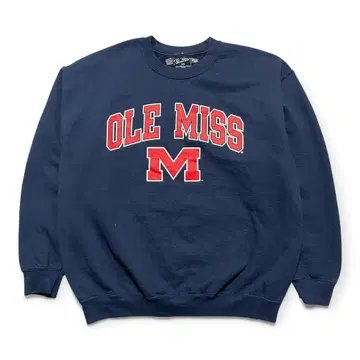 USA 구제 의류 미시시피 대학 칼리지 맨투맨 트레이닝복 프린트 네이비