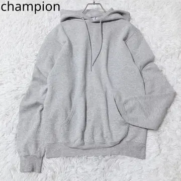 챔피온 후드티 포켓 후드 부착 캐주얼 심플 그레이 S