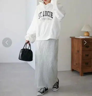 DISCOAT 플리츠 롱 스커트 프리 사이즈