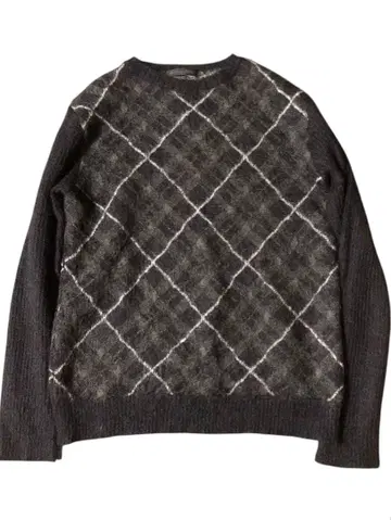 00s 모헤어 70% 아가일 니트 사이즈 2 lounge lizard