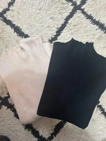 케유카 리브 하이넥 스웨터 2색 세트