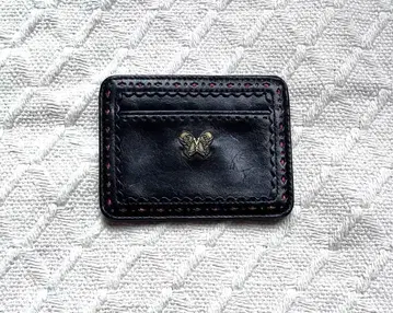 안나수이 버터플라이 모티브 패스 케이스 블랙 카드 케이스 지갑 블랙 나비