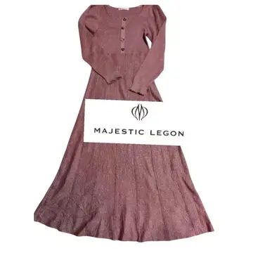 마제스틱 레곤 라메 니트 롱 원피스 여성용 긴팔 드레스 핑크