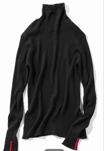 리브 인 컴포트 흡습 발열 코튼 리브 터틀 니트탑