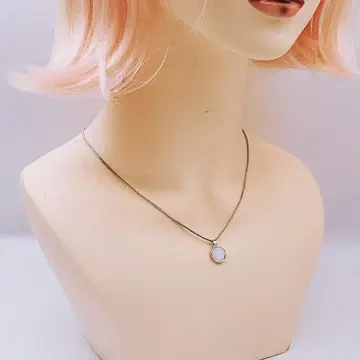 물방울 목걸이 스톤 모티브 A 초커 실버 컬러 한국