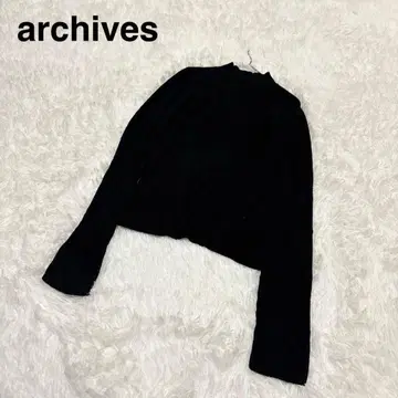 [ 아카이브 ] 긴팔 하이넥 리브 니트 블랙 M 무지 심플 이너