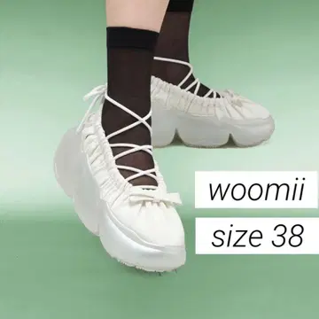 woomii 레이스업 발레 슈즈 CINDY 신디 화이트 38