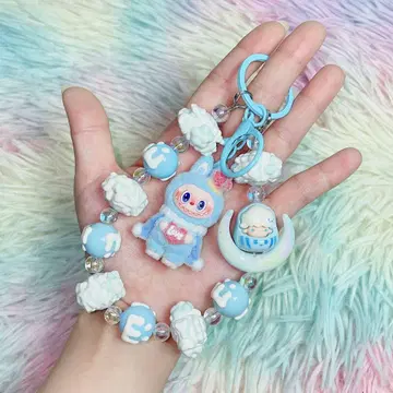 1점 럭키(LABUBU) 키링 플로키 스트랩 [스카이블루]