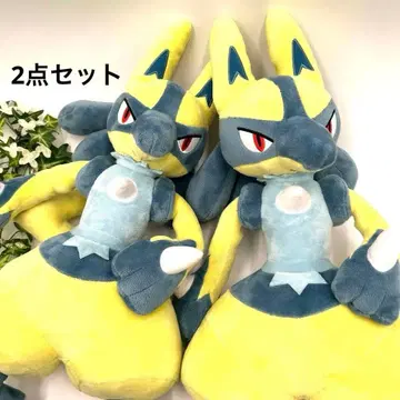포켓몬스터 메챠모후굿토 봉제 인형 옐로우 컬러 루카리오 2세트