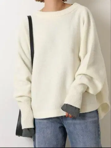 새상품급 spick&span 돌먼 롱 리브 니트 화이트