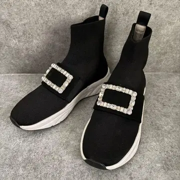 플러스 다이애나 니트 삭스 스니커즈 크리스탈 버클 23cm