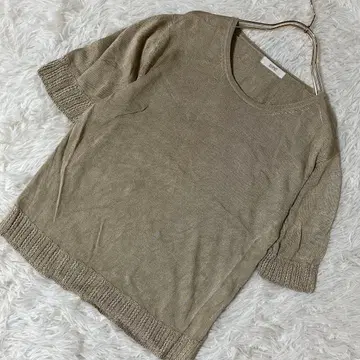 ESPIE 라운드넥 반팔 티셔츠 베이지 40 실크