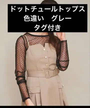 31sondsdemode 도트 튤 상의 그레이