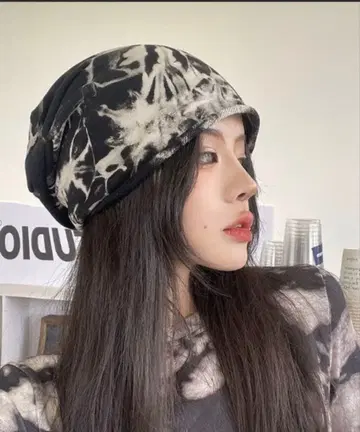 Y2K 한국 스타일 스트릿 스타일 타이다이 비니 블랙 화이트