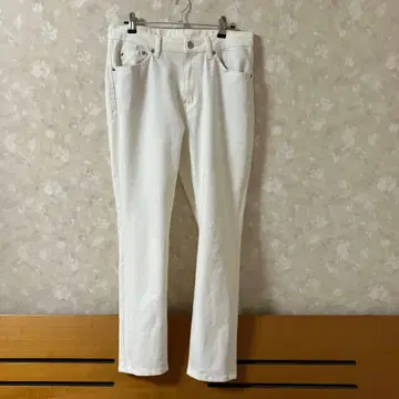 비쓰리 화이트 슬림 팬츠