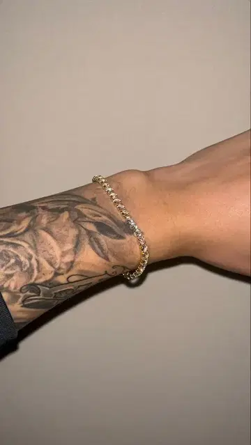 AVALANCHE 테니스 팔찌 골드 17cm 폭 4mm