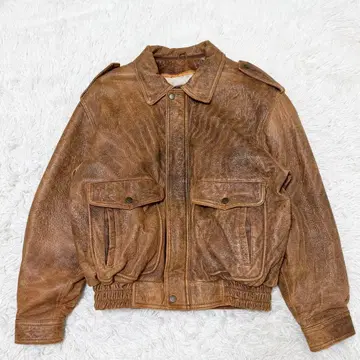 A-2 플라이트 자켓 램 가죽 보아 라이너 빈티지 짧은 기장 L