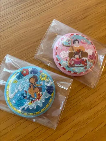 디즈니 자수 캔뱃지 슈가러쉬 & 스티치 세트