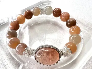 오렌지 운모 믹스 문스톤 팔찌