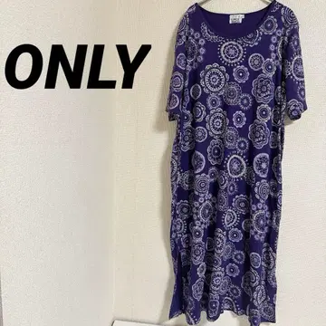 ONLY 보라색 꽃무늬 반팔 원피스 퍼플 스타일리시 원피스 여성용