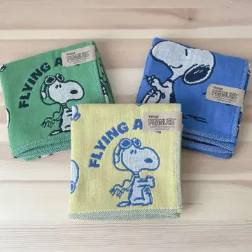 스누피 플라잉 에이스 타월 세트 대형 타월 손수건 3개