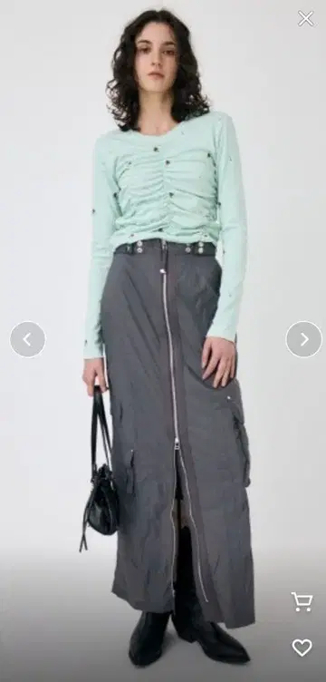 MOUSSY FRONT ZIP FUNCTION 스커트 그레이