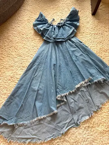 eimy istoire 데님 프릴 원피스