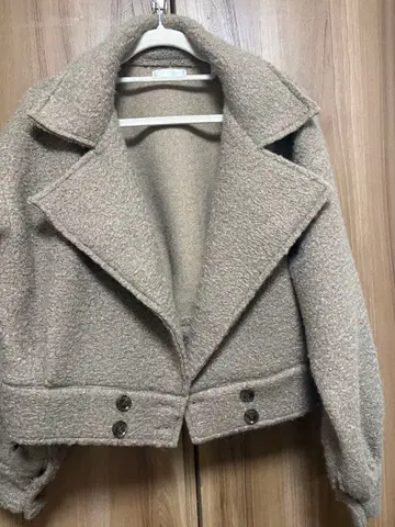 베이지 보아 숏 자켓