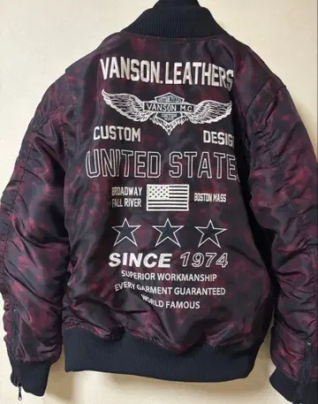 VANSON 반손 MA-1 플라이트 재킷 레드 타이 다이 L