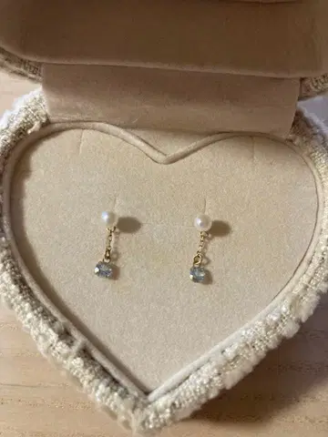 K10 귀걸이 펄 블루 토파즈