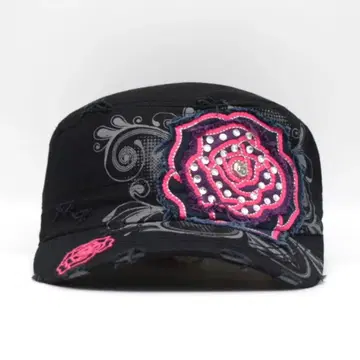 Y2K 헤이세이 갸루 페어리 그런지 갸루 캡 장미 큐빅