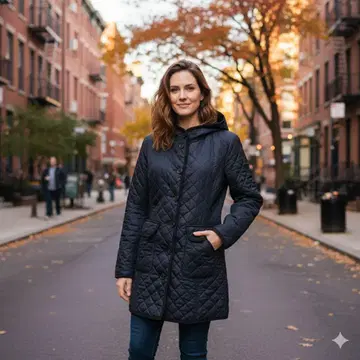 에베크스 바이 크리치아 퀼팅 코트 보아 안감 42 다크 네이비 삼양상회