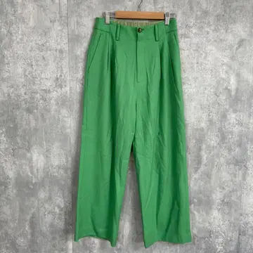 그린 레이블 릴랙싱 삭소니 와이드 팬츠 안감 부착 M